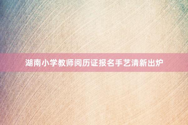 湖南小学教师阅历证报名手艺清新出炉