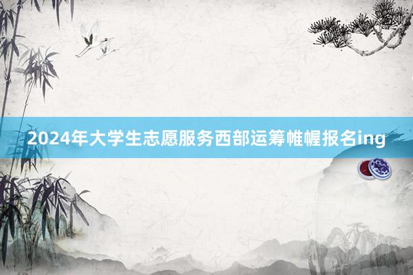 2024年大学生志愿服务西部运筹帷幄报名ing