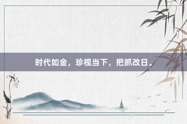 时代如金，珍视当下，把抓改日。